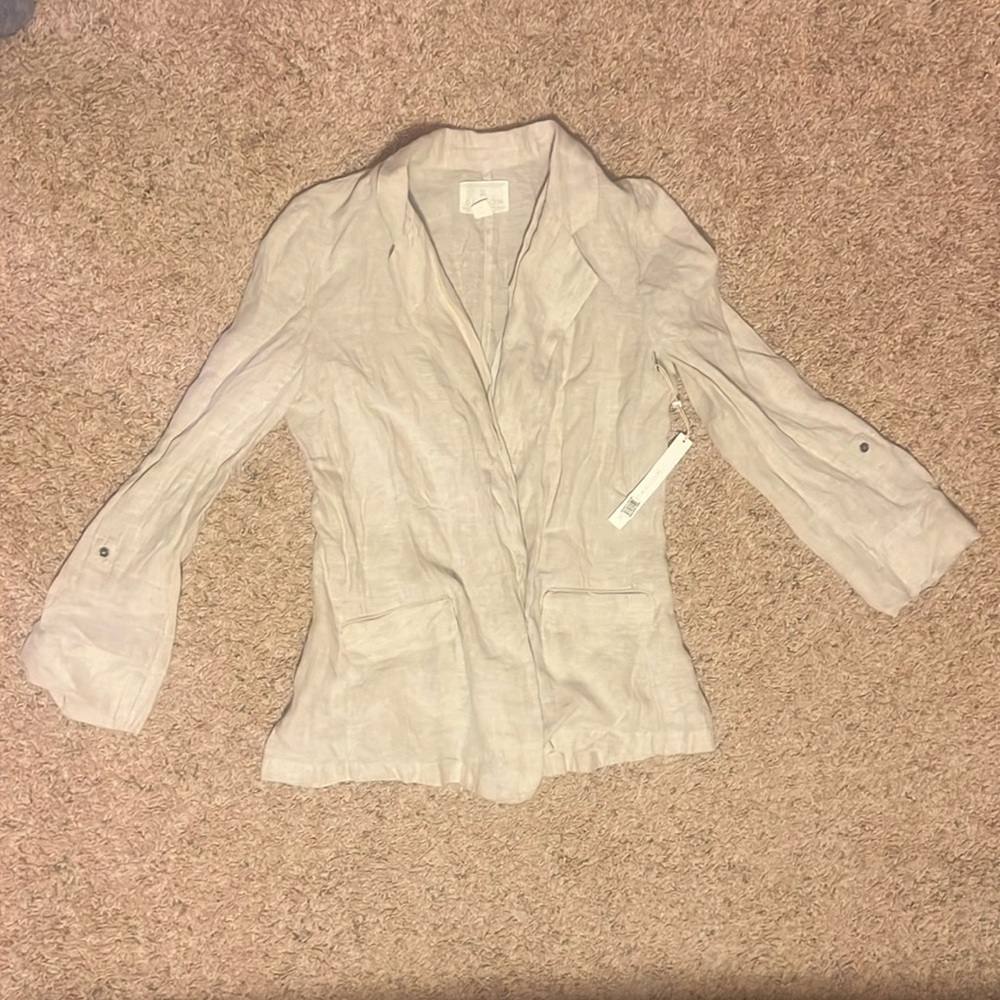 Caslon Boyfriend Blazer In Flax